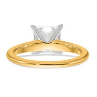 14K Two-tone 2 Carat Lab Grown Diamond VS SI+ G+ Princess Complete Solitaire Engagement Ring view 5