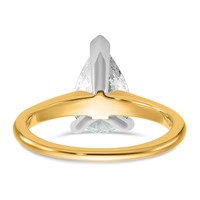 14K Two-tone 2 Carat Lab Grown Diamond VS SI+ G+ Pear Solitaire Complete Engagement Ring view 5