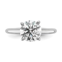 14K White Gold 2 Carat Lab Grown Diamond VS SI+ G+ Round Complete Solitaire Engagement Ring view 4
