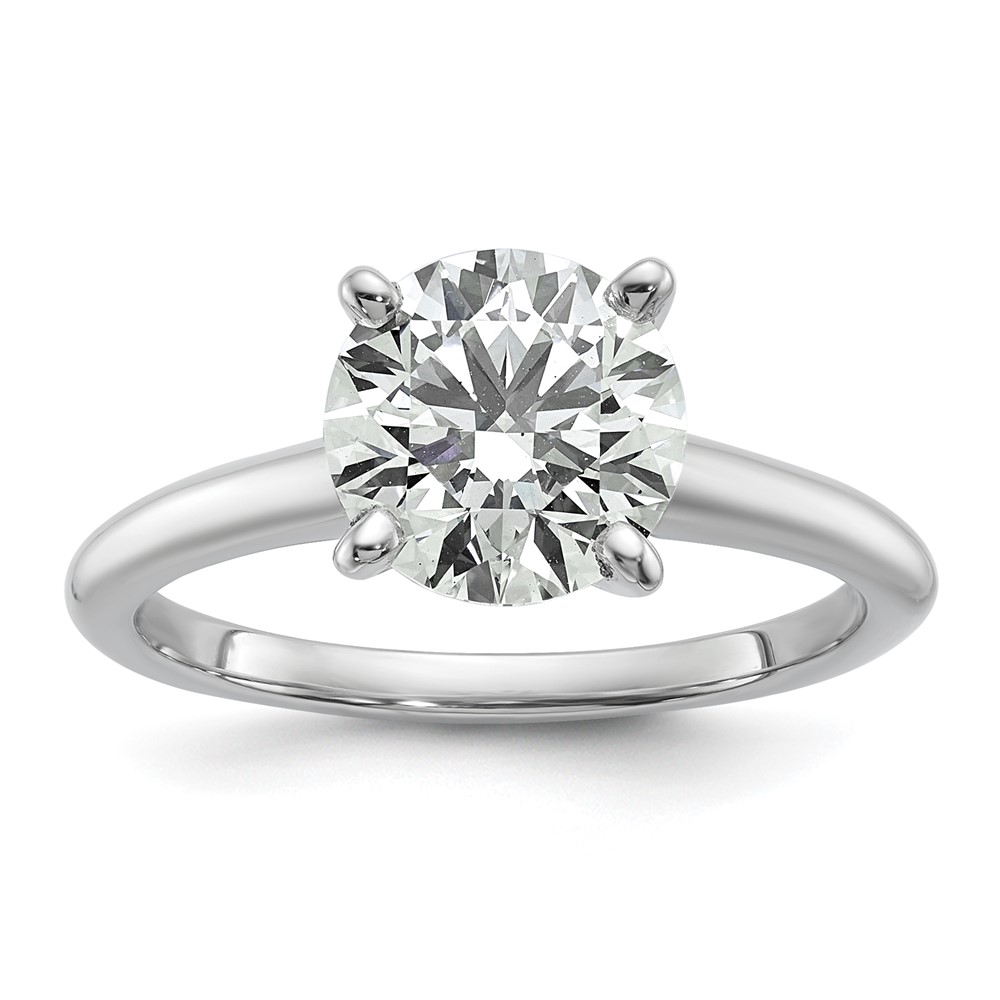 14K White Gold 2 Carat Lab Grown Diamond VS SI+ G+ Round Complete Solitaire Engagement Ring