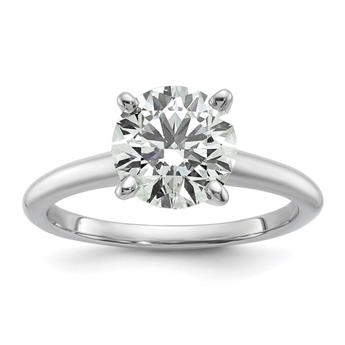 14K White Gold 2 Carat Certified Lab Grown Diamond VS SI+ G+ Round Complete Solitaire Engagement Ring