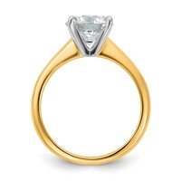14K Two-Tone 2 Carat Lab Grown Diamond VS SI+ G+ Round Complete Solitaire Engagement Ring view 2