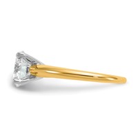 14K Two-Tone 2 Carat Lab Grown Diamond VS SI+ G+ Round Complete Solitaire Engagement Ring view 3