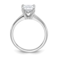 14K White Gold 2 Carat Lab Grown Diamond VS SI+ G+ Radiant Solitaire Complete Engagement Ring view 2