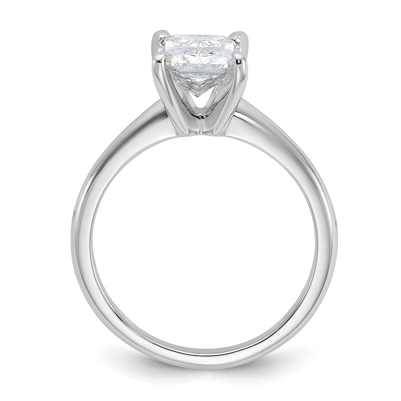 14k White Gold 2 carat Certified Lab Grown Diamond VS+ F+ Radiant Solitare Complete Engagement Ring