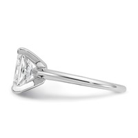14K White Gold 2 Carat Lab Grown Diamond VS SI+ G+ Radiant Solitaire Complete Engagement Ring view 3
