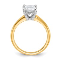 14K Two-tone 2 Carat Lab Grown Diamond VS SI+ G+ Radiant Solitaire Complete Engagement Ring view 2