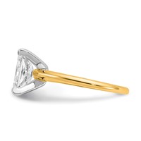 14K Two-tone 2 Carat Lab Grown Diamond VS SI+ G+ Radiant Solitaire Complete Engagement Ring view 3
