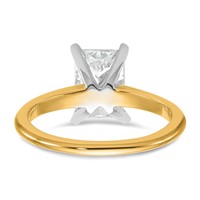 14K Two-tone 2 Carat Lab Grown Diamond VS SI+ G+ Radiant Solitaire Complete Engagement Ring view 5