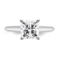 14K White Gold 2.25 Carat Certified Lab Grown Diamond VS+ F+ Cushion Complete Solitaire Engagement Ring view 4