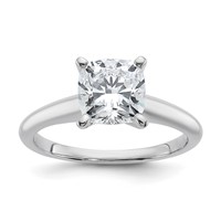 14K White Gold 2.25 Carat Certified Lab Grown Diamond VS+ F+ Cushion Complete Solitaire Engagement Ring view 1
