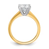 14K Two-tone 2.25 Carat Certified Lab Grown Diamond VS+ F+ Cushion Complete Solitaire Engagement Ring view 2