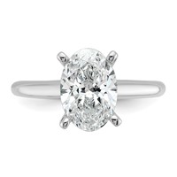 14K White Gold 2.25 Carat Certified Lab Grown Diamond VS SI+ G+ Oval Complete Solitaire Engagement Ring view 4