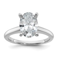 14K White Gold 2.25 Carat Certified Lab Grown Diamond VS SI+ G+ Oval Complete Solitaire Engagement Ring view 1