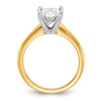 14K Two-Tone 2.25 Carat Lab Grown Diamond VS SI+ G+ Oval Complete Solitaire Engagement Ring view 2