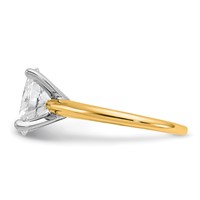 14K Two-Tone 2.25 Carat Lab Grown Diamond VS SI+ G+ Oval Complete Solitaire Engagement Ring view 3