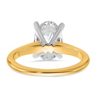 14K Two-Tone 2.25 Carat Lab Grown Diamond VS SI+ G+ Oval Complete Solitaire Engagement Ring view 5