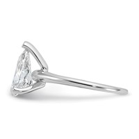 14K White Gold 2.25 Carat Certified Lab Grown Diamond VS SI+ G+ Pear Solitaire Complete Engagement Ring view 3