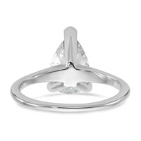 14K White Gold 2.25 Carat Certified Lab Grown Diamond VS SI+ G+ Pear Solitaire Complete Engagement Ring view 5