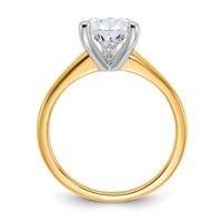 14K Two-tone 2.25 Carat Certified Lab Grown Diamond VS SI+ G+ Pear Solitaire Complete Engagement Ring view 2