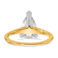 14K Two-tone 2.25 Carat Certified Lab Grown Diamond VS SI+ G+ Pear Solitaire Complete Engagement Ring view 5