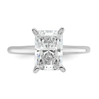 14K White Gold 2.25 Carat Lab Grown Diamond VS SI+ G+ Radiant Solitaire Complete Engagement Ring view 4