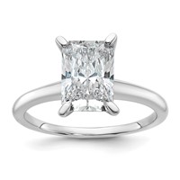 14K White Gold 2.25 Carat Lab Grown Diamond VS SI+ G+ Radiant Solitaire Complete Engagement Ring view 1