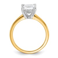 14K Two-tone 2.25 Carat Lab Grown Diamond VS SI+ G+ Radiant Solitaire Complete Engagement Ring view 2