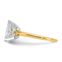14K Two-tone 2.25 Carat Lab Grown Diamond VS SI+ G+ Radiant Solitaire Complete Engagement Ring view 3