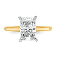 14K Two-tone 2.25 Carat Lab Grown Diamond VS SI+ G+ Radiant Solitaire Complete Engagement Ring view 4