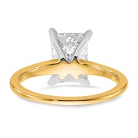 14K Two-tone 2.25 Carat Lab Grown Diamond VS SI+ G+ Radiant Solitaire Complete Engagement Ring view 5