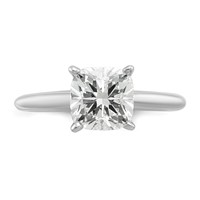 14K White Gold 2.50 Carat Certified Lab Grown Diamond VS SI+ G+ Cushion Complete Solitaire Engagement Ring view 4