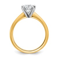 14K Two-tone 2.50 Carat Certified Lab Grown Diamond VS+ F+ Cushion Complete Solitaire Engagement Ring view 2