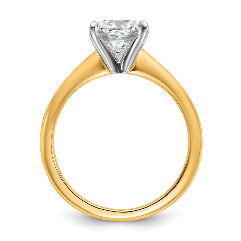 14k White Gold 2 1/2 carat Certified Lab Grown Diamond VS+ F+ Cushion Complete Solitare Engagement Ring