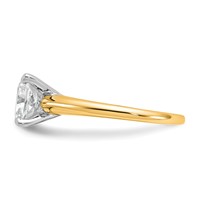 14K Two-tone 2.50 Carat Certified Lab Grown Diamond VS+ F+ Cushion Complete Solitaire Engagement Ring view 3