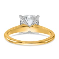 14K Two-tone 2.50 Carat Certified Lab Grown Diamond VS+ F+ Cushion Complete Solitaire Engagement Ring view 5