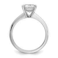 14K White Gold 2.50 Carat Lab Grown Diamond VS SI+ G+ Emerald Solitaire Complete Engagement Ring view 2