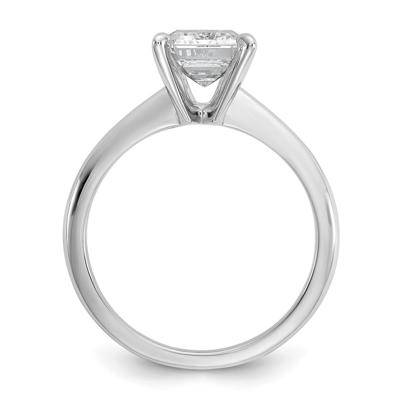 14k White Gold 2 1/2 carat Certified Lab Grown Diamond VS/SI+ G+ Emerald Solitare Complete Engagement Ring