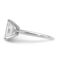 14K White Gold 2.50 Carat Lab Grown Diamond VS SI+ G+ Emerald Solitaire Complete Engagement Ring view 3