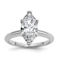 14K White Gold 2.50 Carat Lab Grown Diamond VS SI+ G+ Marquise Solitaire Complete Engagement Ring view 1