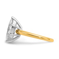 14K Two-tone 2.50 Carat Lab Grown Diamond VS SI+ G+ Marquise Solitaire Complete Engagement Ring view 3
