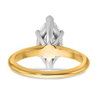14K Two-tone 2.50 Carat Lab Grown Diamond VS SI+ G+ Marquise Solitaire Complete Engagement Ring view 5