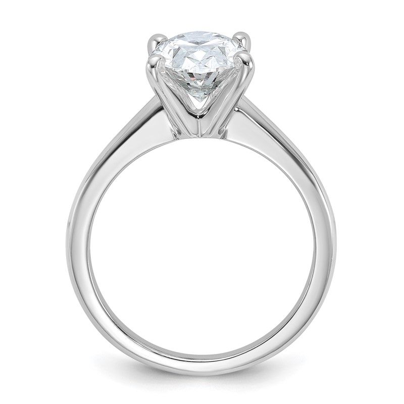 14k White Gold 2 1/2 carat Lab Grown Diamond VS/SI+ G+ Oval Complete Solitaire Engagement Ring