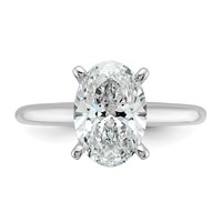 14K White Gold 2.50 Carat Certified Lab Grown Diamond VS SI+ G+ Oval Complete Solitaire Engagement Ring view 4