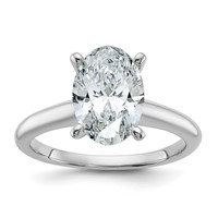 14K White Gold 2.50 Carat Certified Lab Grown Diamond VS SI+ G+ Oval Complete Solitaire Engagement Ring view 1
