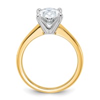 14K Two-Tone 2.50 Carat Lab Grown Diamond VS SI+ G+ Oval Complete Solitaire Engagement Ring view 2