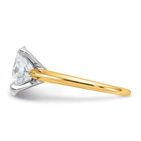 14K Two-Tone 2.50 Carat Lab Grown Diamond VS SI+ G+ Oval Complete Solitaire Engagement Ring view 3