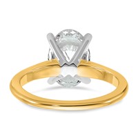 14K Two-Tone 2.50 Carat Lab Grown Diamond VS SI+ G+ Oval Complete Solitaire Engagement Ring view 5