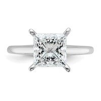 14K White Gold 2.50 Carat Lab Grown Diamond VS SI+ G+ Princess Complete Solitaire Engagement Ring view 4
