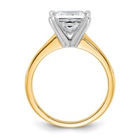 14K Two-tone 2.50 Carat Lab Grown Diamond VS SI+ G+ Princess Complete Solitaire Engagement Ring view 2